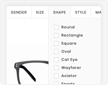 Select glasses frame shape