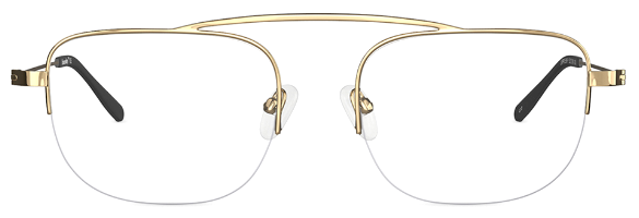 Half-rimmed gold frame glasses