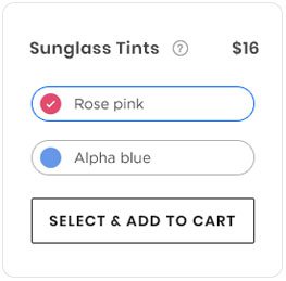 Pick tint and add to cart