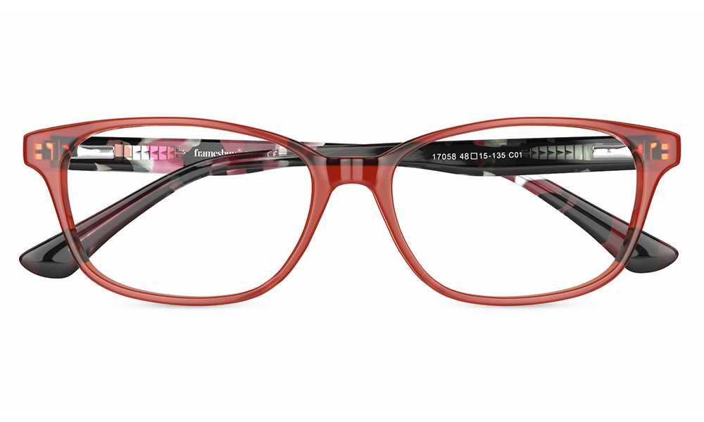 Dory Rectangle Red Full Rim Eyeglasses