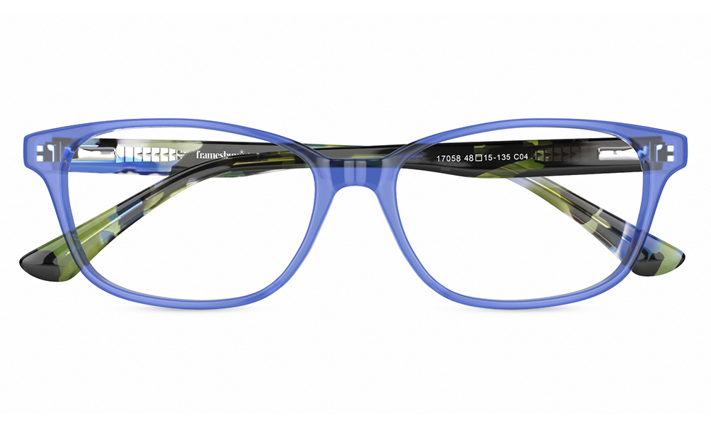 Dory Rectangle Blue Full Rim Eyeglasses