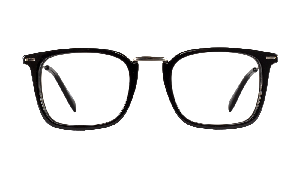 Fleur Square Black Full Rim Eyeglasses