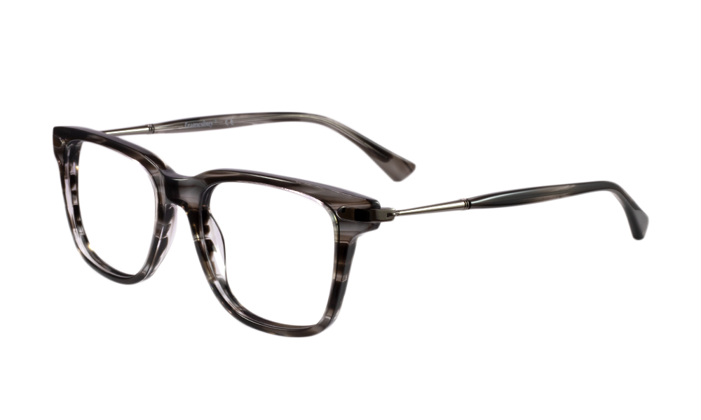 Pompano Square Grey Full Rim Eyeglasses
