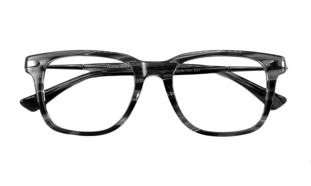 Pompano Square Grey Full Rim Eyeglasses