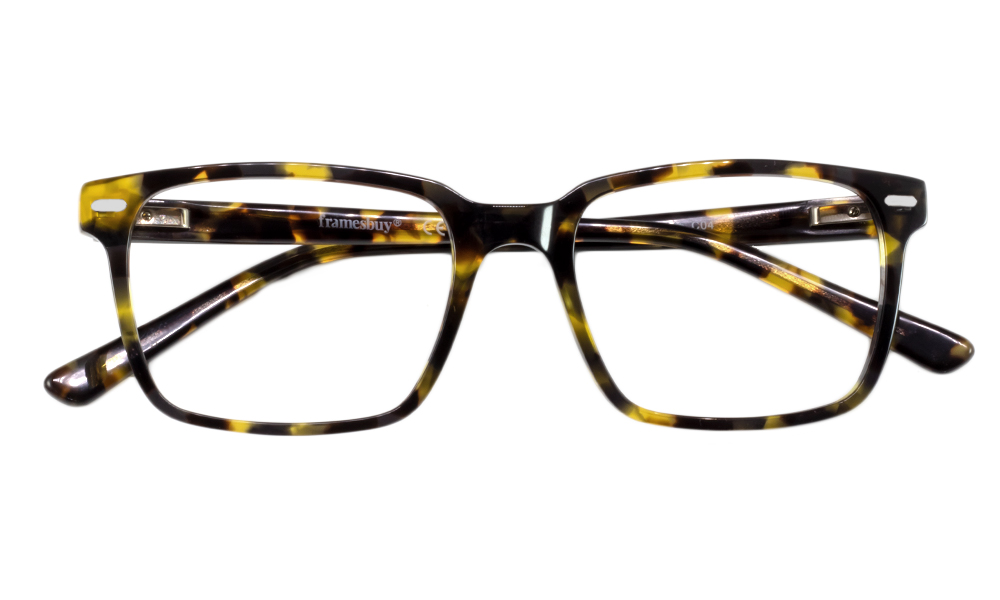 Fausto Square Yellow Full Rim Eyeglasses