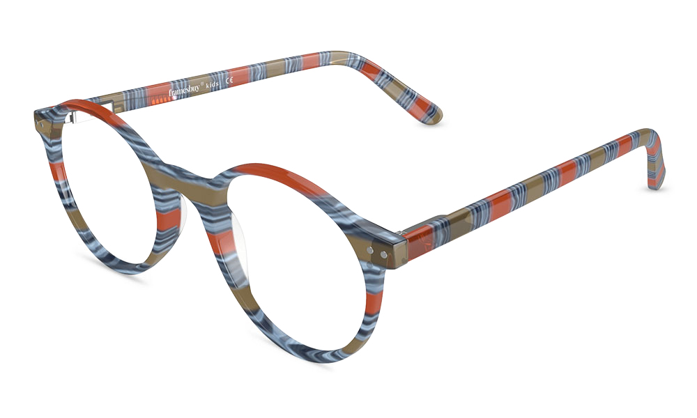 Shawn Round Stripped Full Rim Eyeglasses
