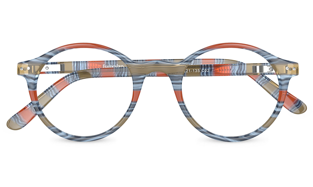 Shawn Round Stripped Full Rim Eyeglasses