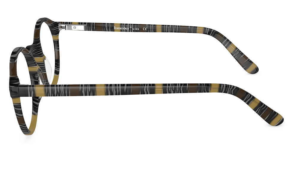 Shawn Round Stripped Full Rim Eyeglasses