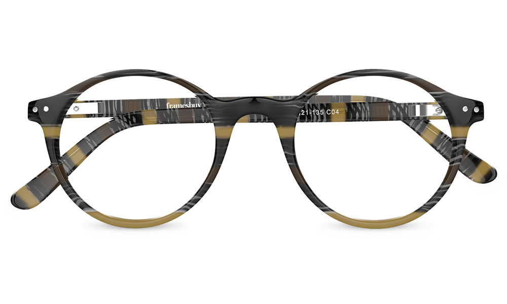 Shawn Round Stripped Full Rim Eyeglasses