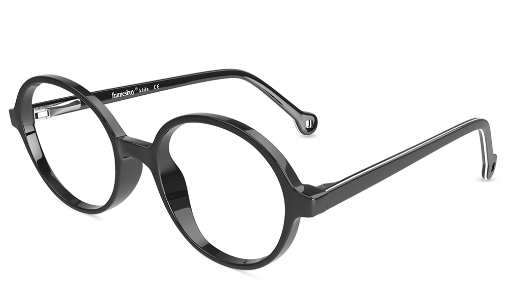 Little star Round Black Full Rim Eyeglasses