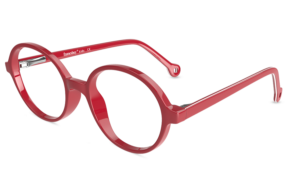 Little star Round Red Full Rim Eyeglasses