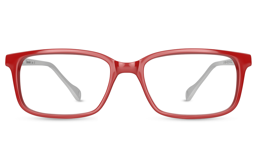 Good Grades Rectangle Red Full Rim Eyeglasses