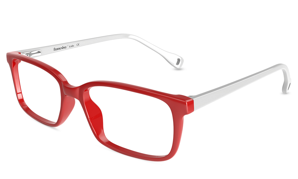 Good Grades Rectangle Red Full Rim Eyeglasses
