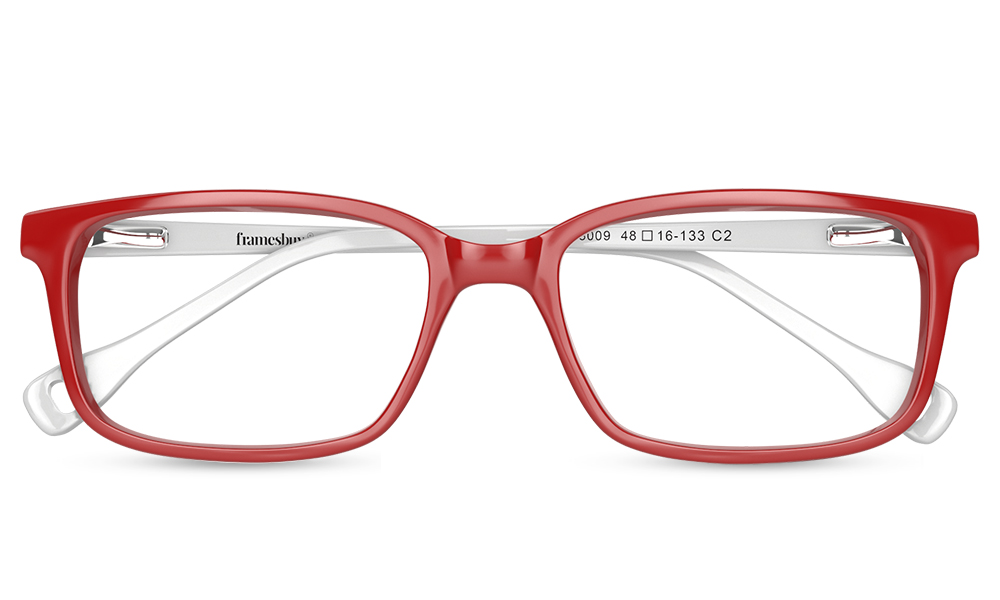 Good Grades Rectangle Red Full Rim Eyeglasses