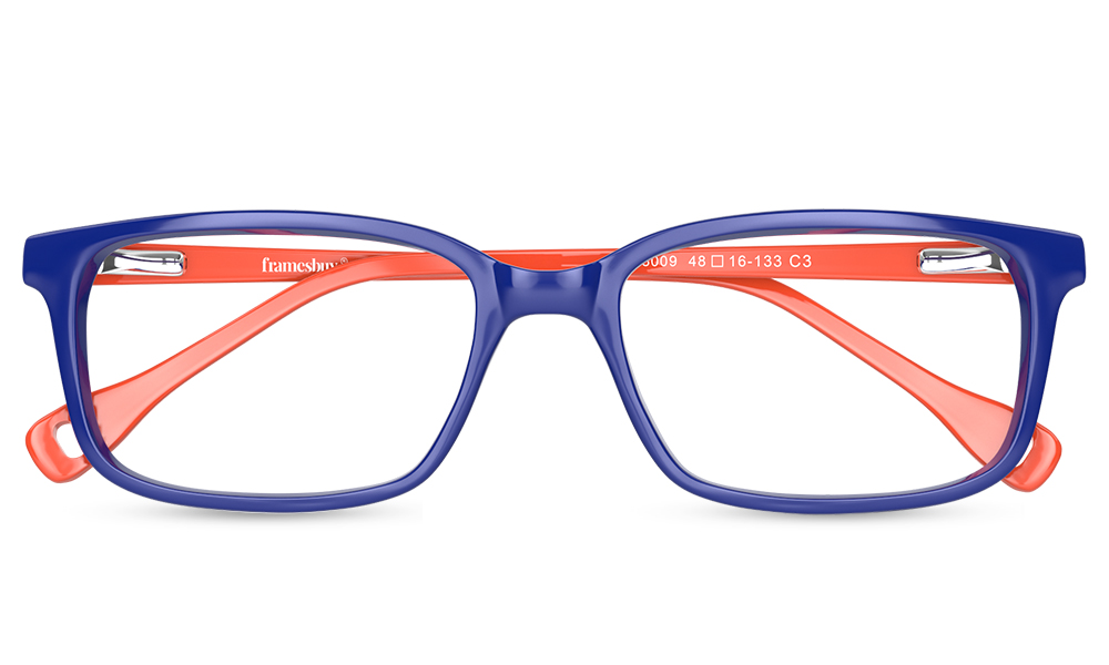 Good Grades Rectangle Blue Full Rim Eyeglasses