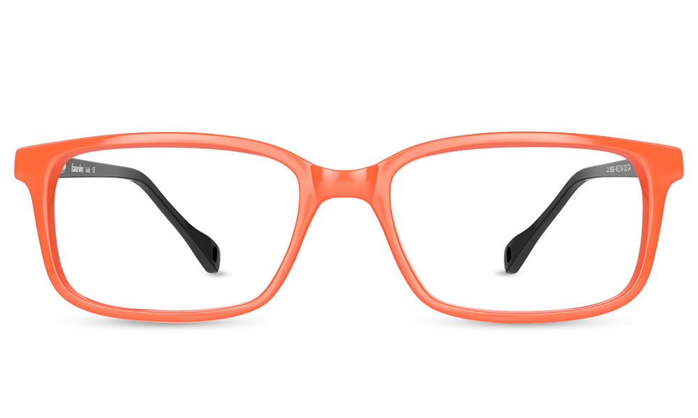 Good Grades Rectangle Orange Full Rim Eyeglasses