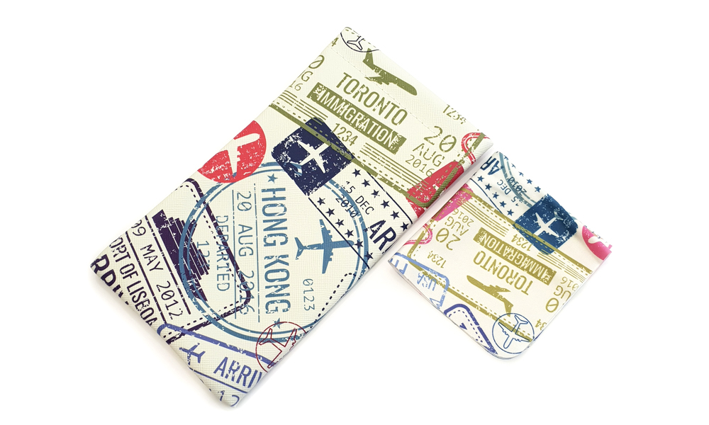 Passport Stamps Soft Pouch Case Eyeglasses Frame