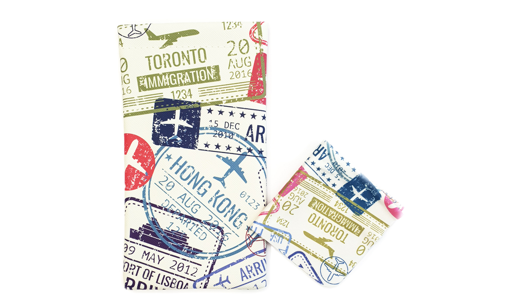 Passport Stamps Soft Pouch Case  Abstract  Cases