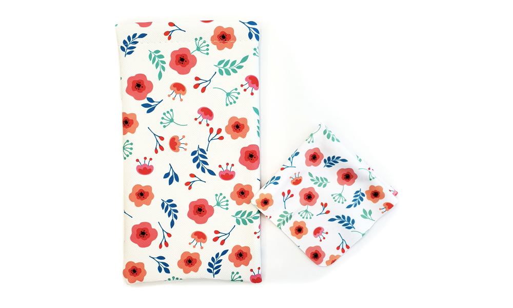 Little Blossoms Soft Pouch Case  White  Cases