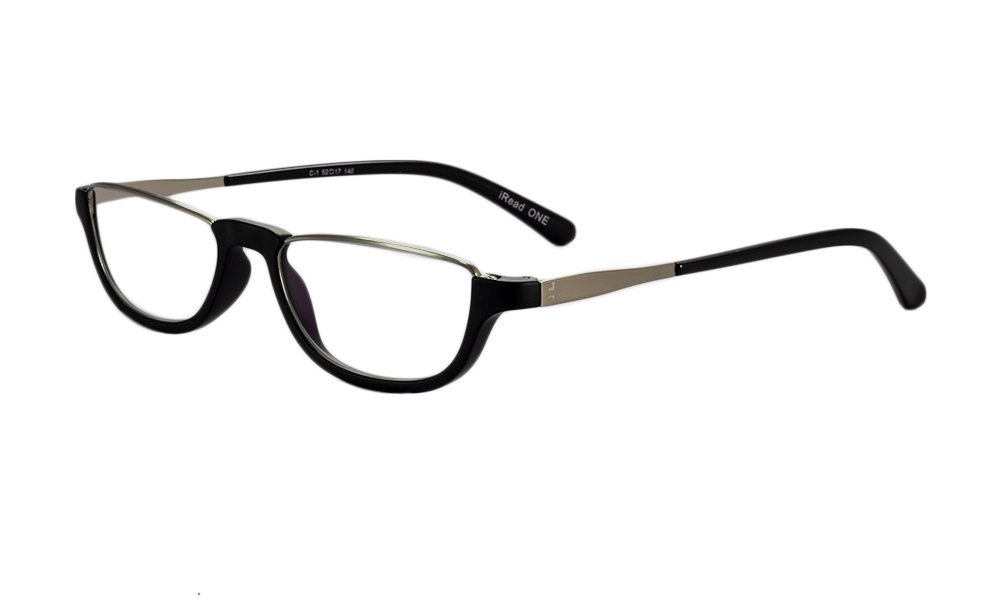 iReadOne ARC Oval Black Full Rim Readingglasses