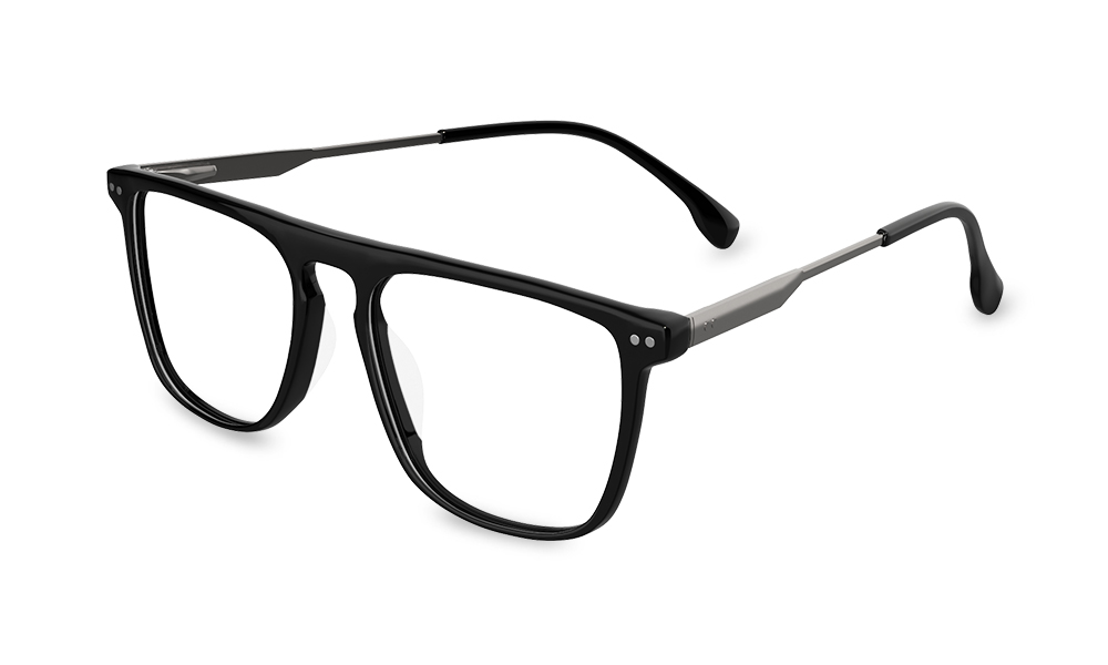 Erik Rectangle Black Full Rim Eyeglasses