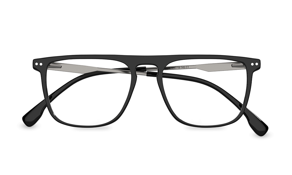 Erik Rectangle Black Full Rim Eyeglasses