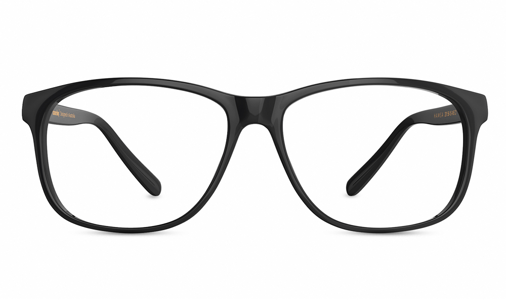 HAMSA Runo Square Black Full Rim Eyeglasses