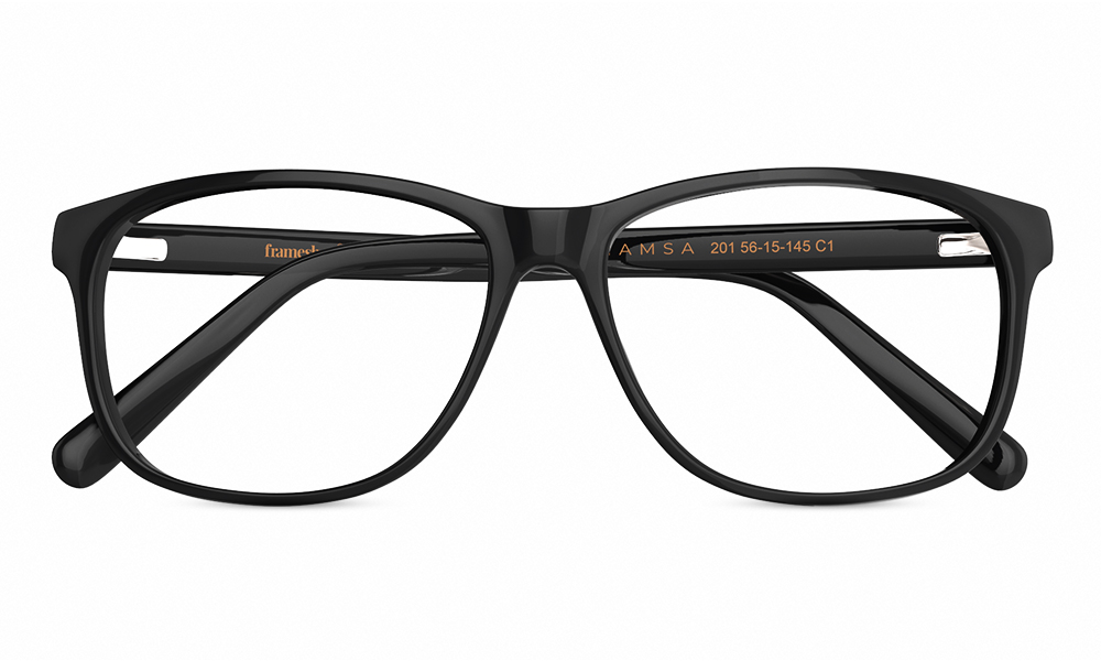 HAMSA Runo Square Black Full Rim Eyeglasses