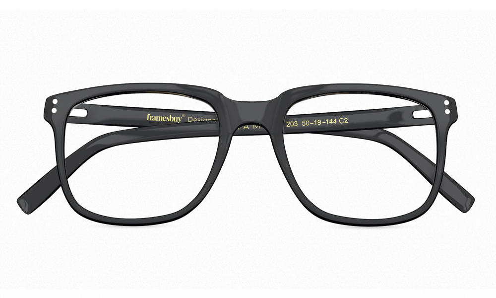 HAMSA Vida Square Black Full Rim Eyeglasses