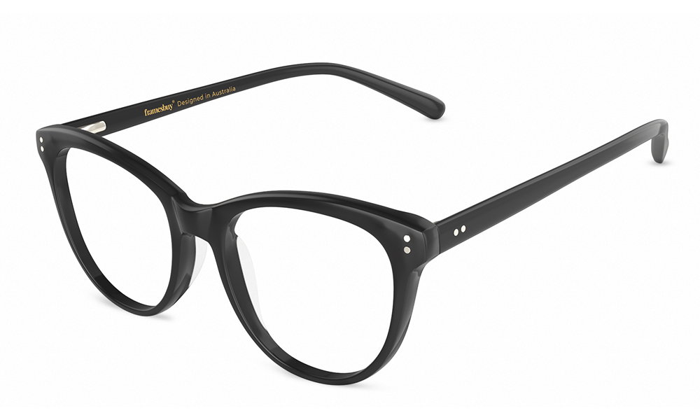 HAMSA Ariana Horn Black Full Rim Eyeglasses