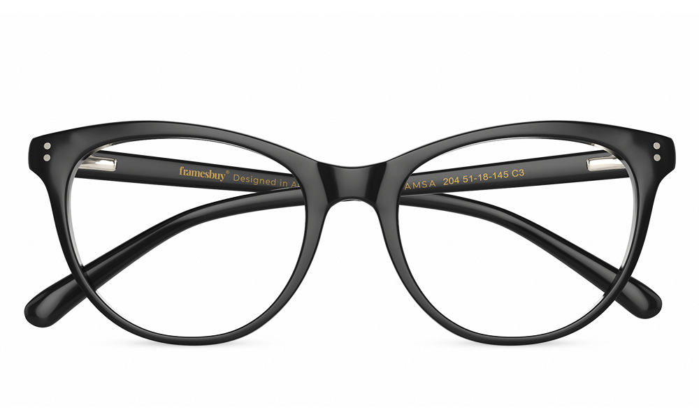 HAMSA Ariana Horn Black Full Rim Eyeglasses