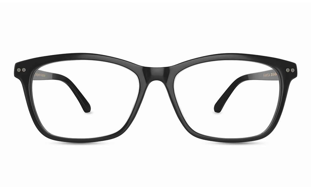 HAMSA Luca Square Black Full Rim Eyeglasses