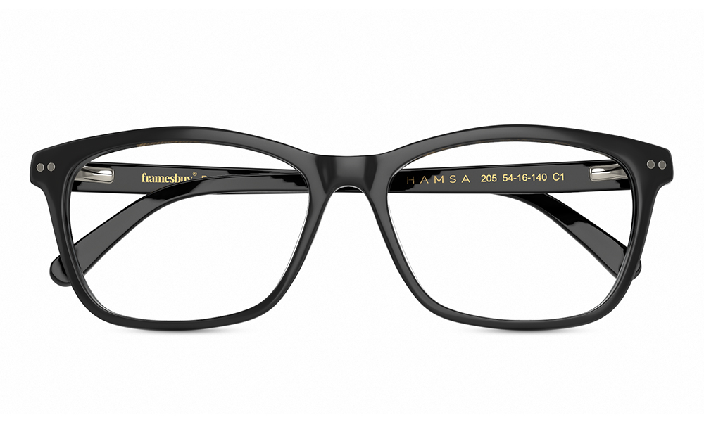 HAMSA Luca Square Black Full Rim Eyeglasses