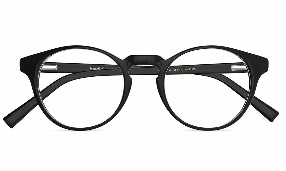 HAMSA Lyrics Round Black Full Rim Eyeglasses