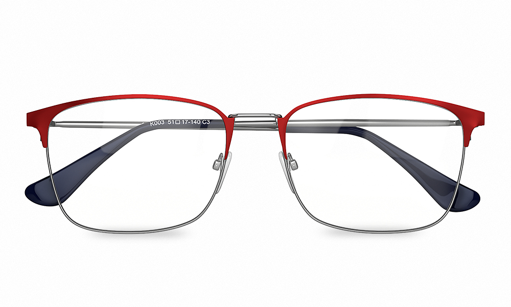 Jean Square Maroon Full Rim Eyeglasses
