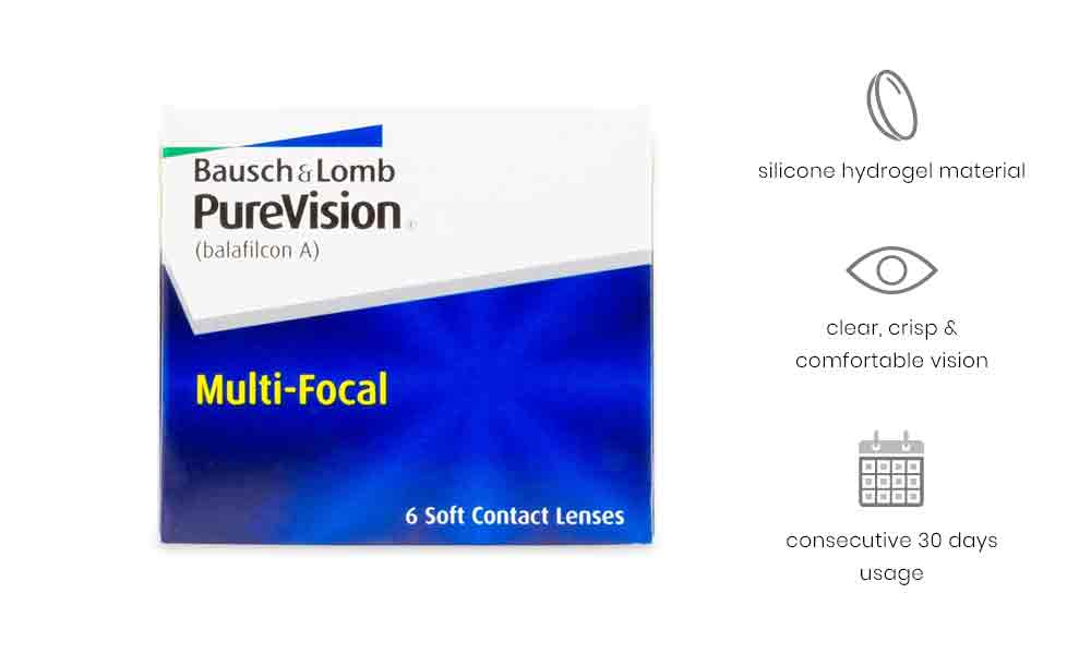 PureVision Multifocal Monthly 6 Lenses Box    Contactlenses