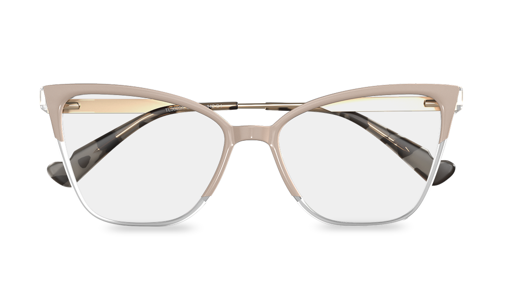 Neko Cat Eye Beige Full Rim Eyeglasses