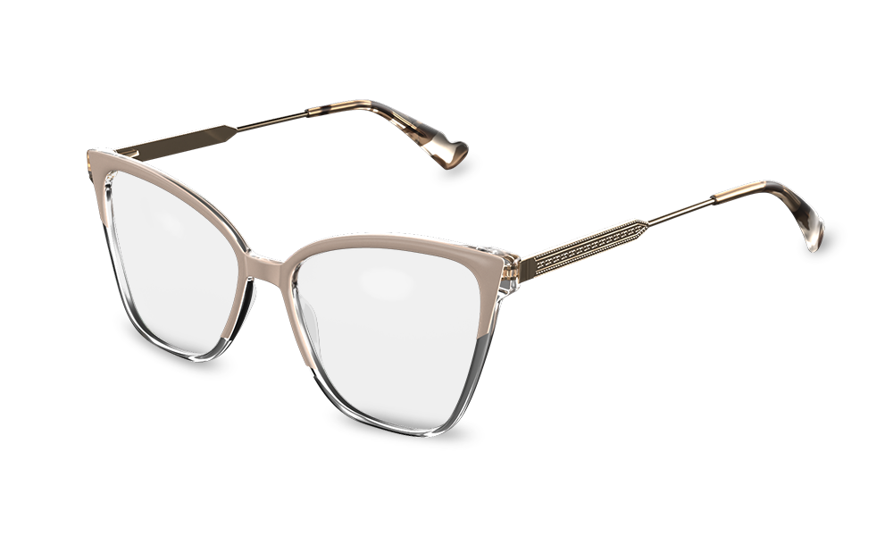 Neko Cat Eye Beige Full Rim Eyeglasses