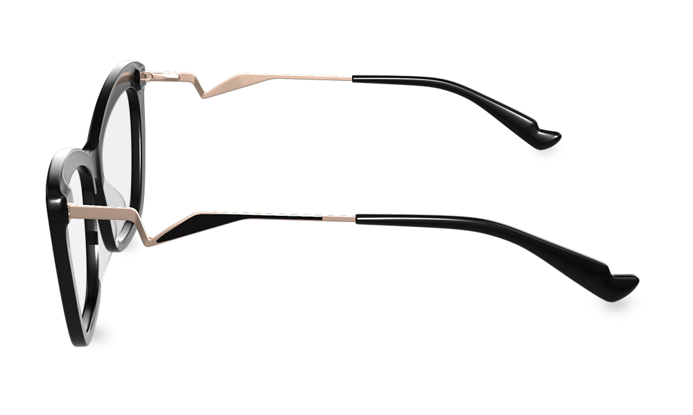 Retro peeper Cat Eye Black Full Rim Eyeglasses