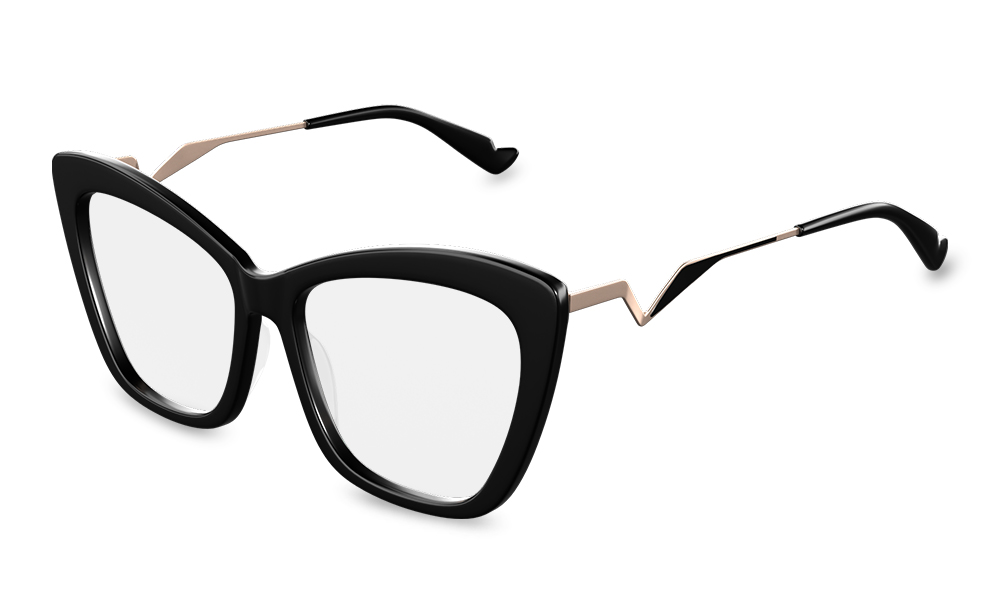 Retro peeper Cat Eye Black Full Rim Eyeglasses