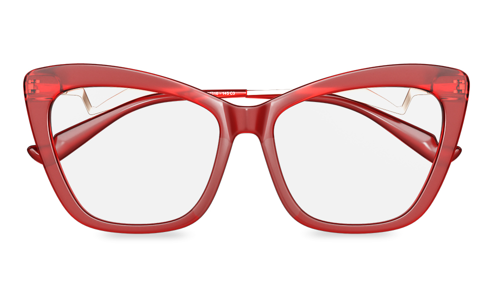 Frizzante Cat Eye Red Full Rim Eyeglasses