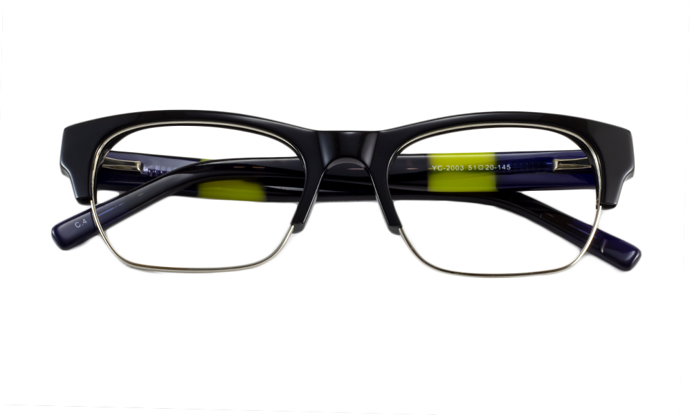 Avez Rectangle Black Full Rim Eyeglasses