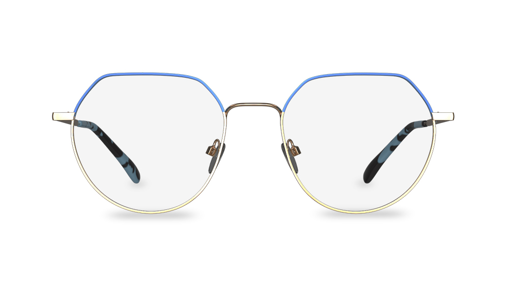 Vincent Geometric Blue Full Rim Eyeglasses