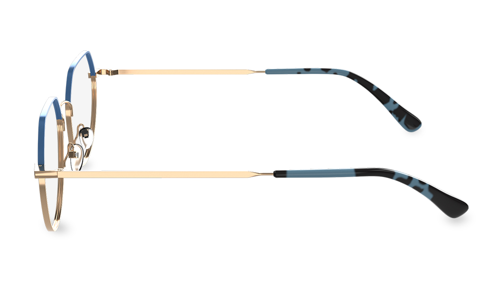 Vincent Geometric Blue Full Rim Eyeglasses