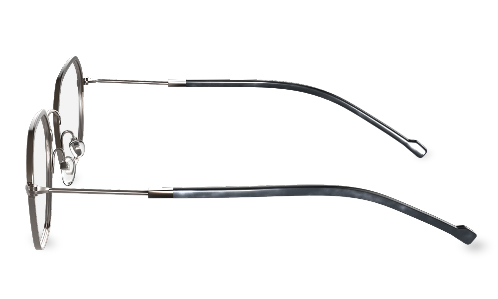 Hive Geometric Gunmetal Full Rim Eyeglasses