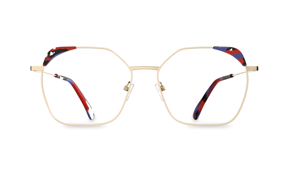 Laoise Geometric Gold Full Rim Eyeglasses