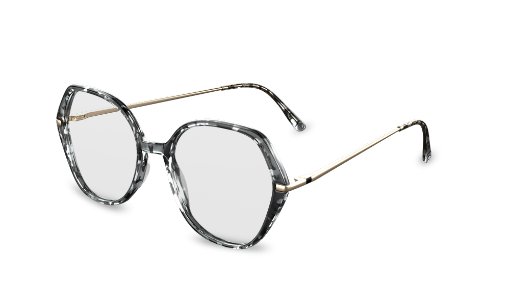 Aurora Geometric Black Full Rim Eyeglasses