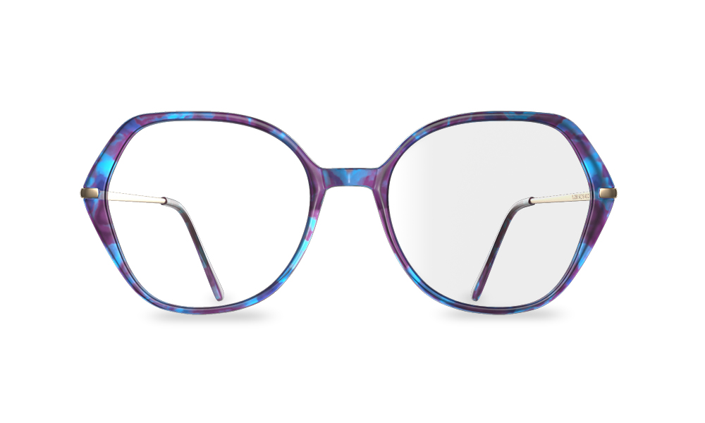 Aurora Geometric Blue Full Rim Eyeglasses