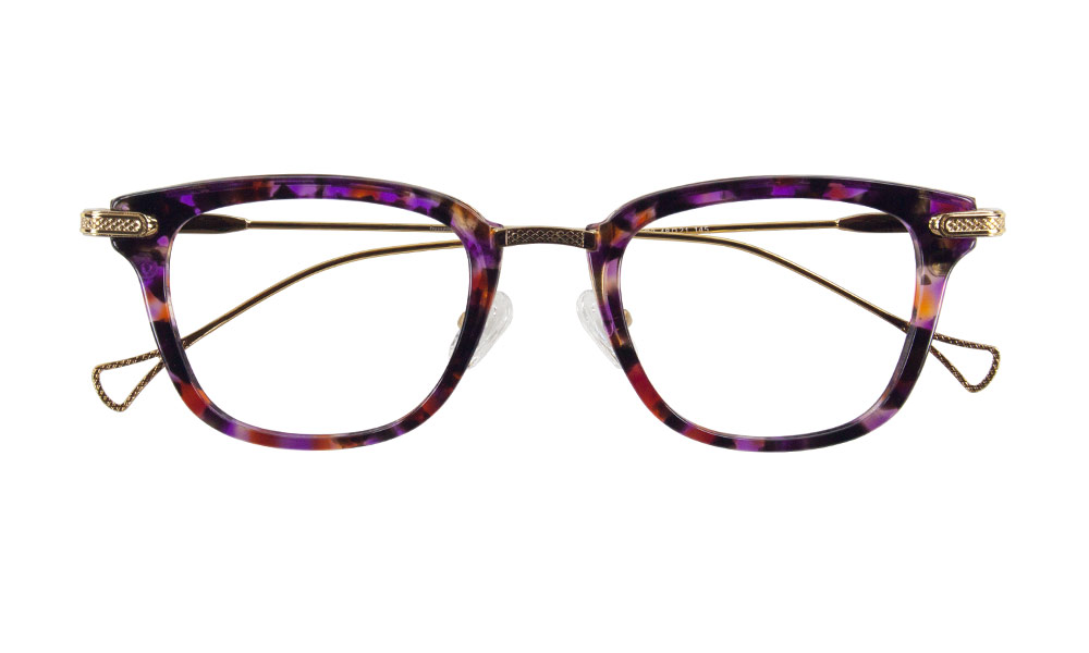 Dame Square Floral Full Rim Eyeglasses