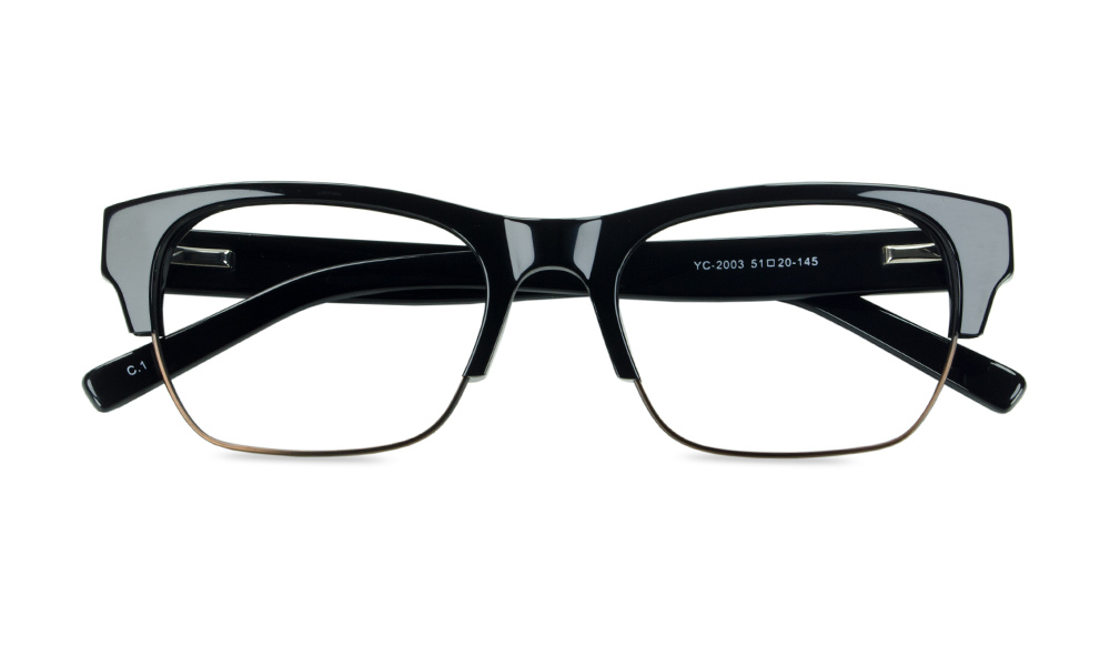 Avez Rectangle Black Full Rim Eyeglasses